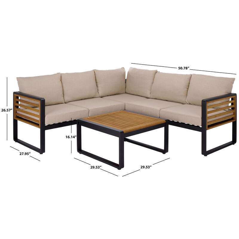 SAFAVIEH Outdoor Living Baker Corner Set - 51"W x 28"D x 27"H
