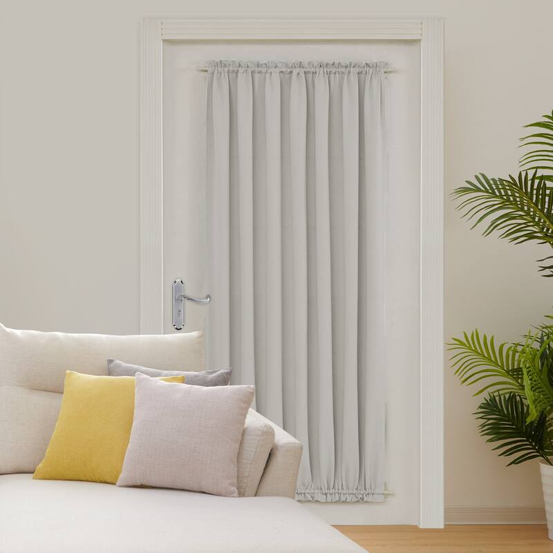 Deconovo French Door Curtain with Rod Pocket and Tieback 1 Panel - W25 x L72 - Light Beige