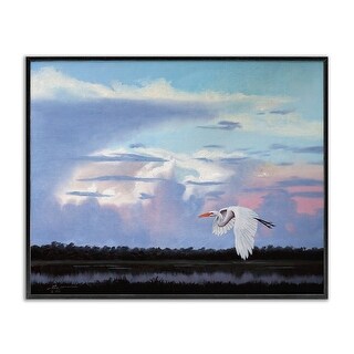 Stupell Heron Flying Through Clouds Framed Giclee Art Design By D. Rust ...