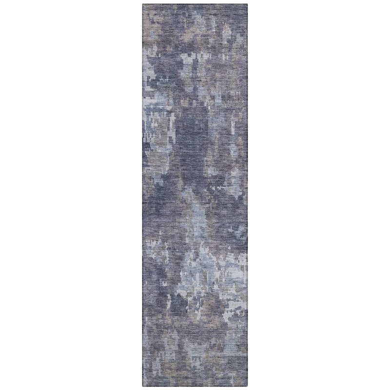 Machine Washable Indoor/ Outdoor Ombre Abstract Chantille Rug