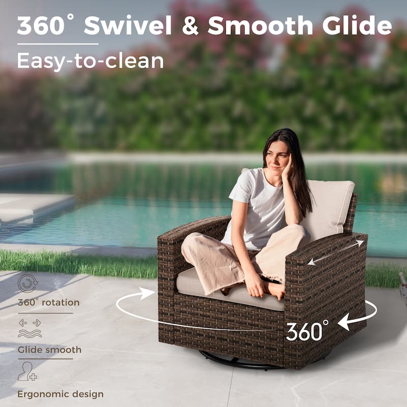 5/9-Seat Patio Furniture Wicker Rattan Outdoor Deep Seating Sectional Sofa Large Conversation Set