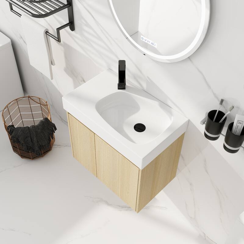 Beingnext 16''/20''/24"/30"/36" Bathroom Vanity with Sink, Floating Bathroom Vanity with Soft Close Door
