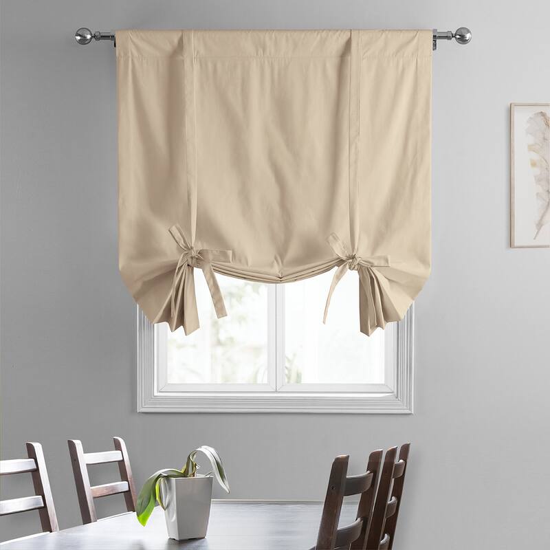 Exclusive Fabrics Solid Cotton Tie-Up Window Shade (1 Panel)