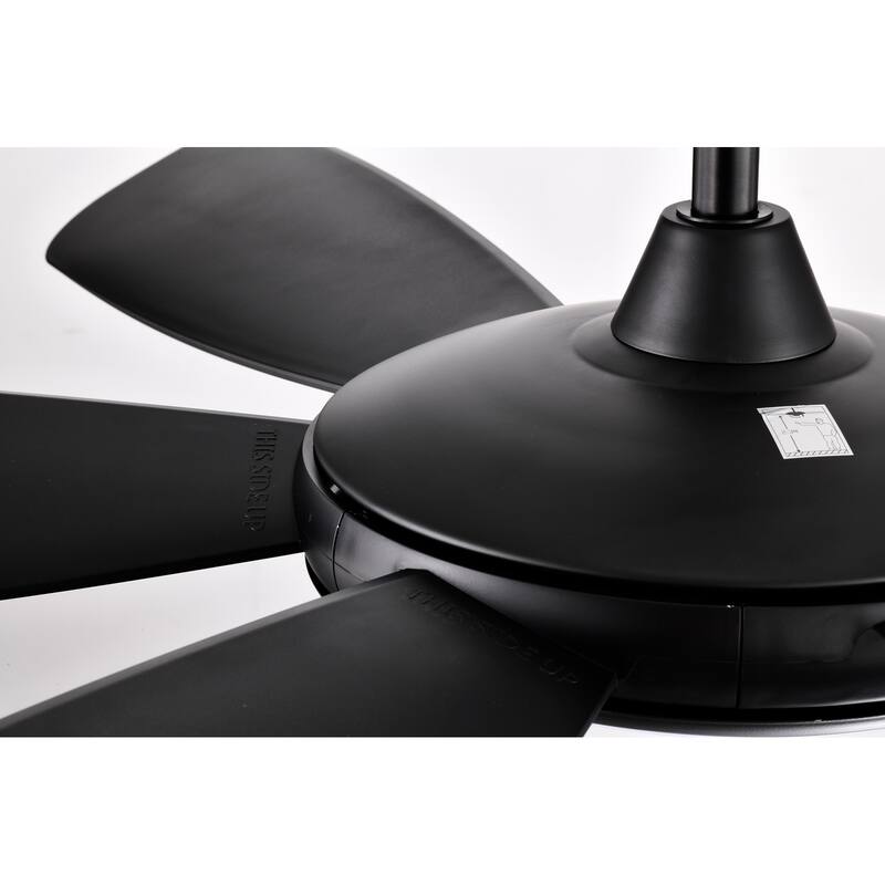 Matte Black 52 in. 6-Speed Integrated LED Indoor 6-Blade Ceiling Fan with Light Kit and Remote Control