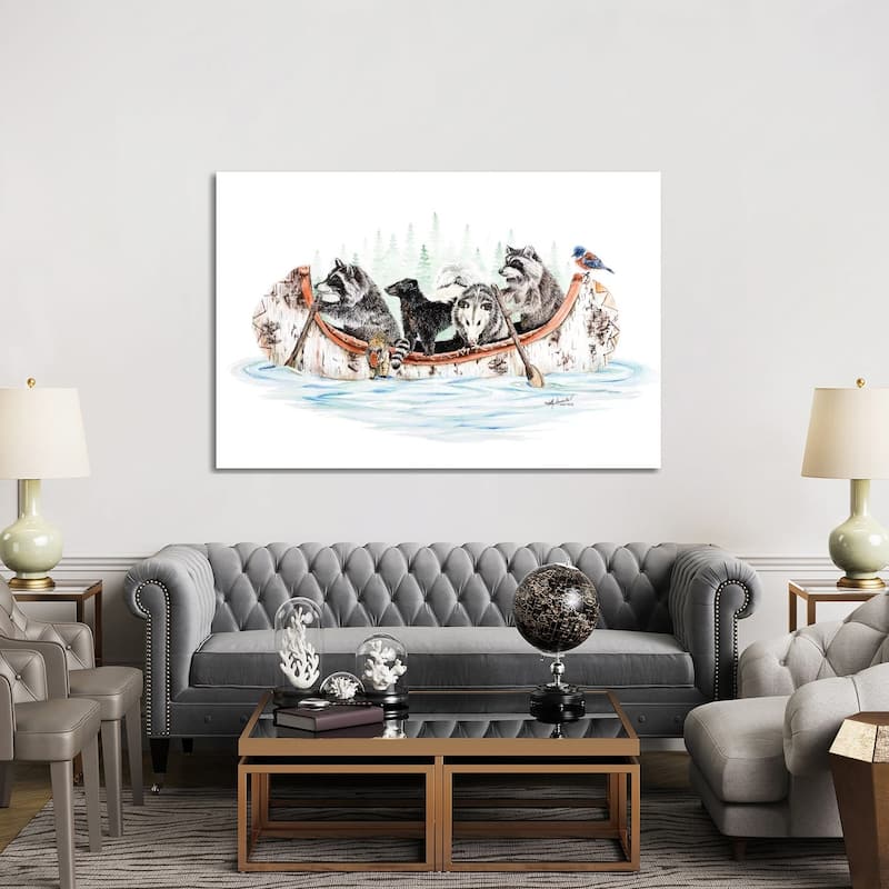 iCanvas "Critter Canoe" by Holly Simental Canvas Print