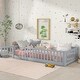 preview thumbnail 13 of 22, Rubber Wood Floor Bed with Fence and Door,Twin Size