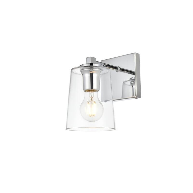 Kelly 1 Light Black and Clear Bath Sconce