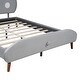preview thumbnail 20 of 54, Upholstered Bed with Cute Shape Headboard Design Platform Bed for Toddler Kids Boys Girls Children Bed Wood Slat Support Bed