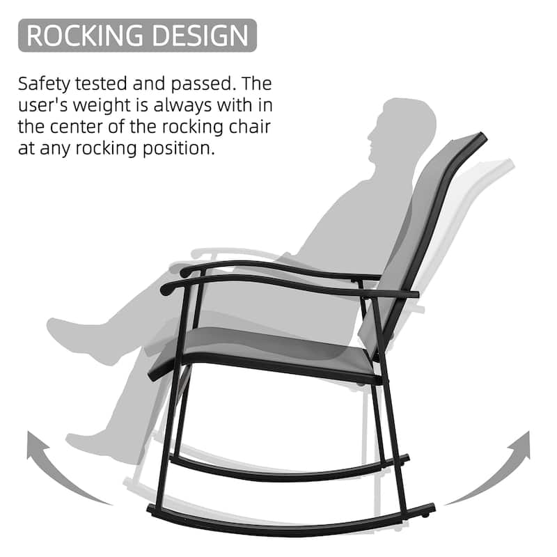 Futzca 3 Piece Outdoor Rocking Bistro Set - N/A
