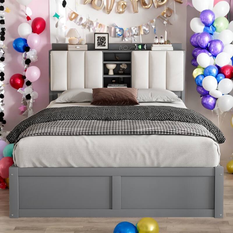 Elegant Design Full Size Platform Bed Upholstered Bed