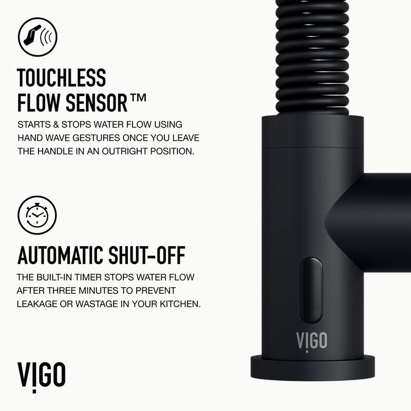 VIGO Edison 19" H Single Handle Pull-Down Sprayer Kitchen Faucet Set with Touchless Sensor
