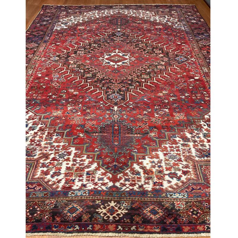 HERAT ORIENTAL Handmade Fine Heriz Wool Rug - 9'4" x 13'