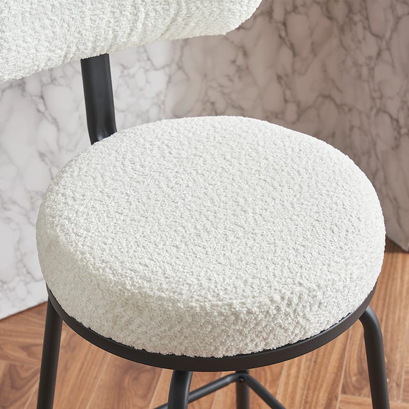 2PCS Boucle Swivel Bar Stools