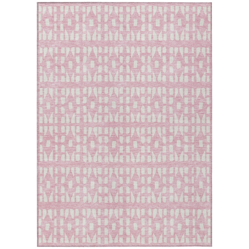 Machine Washable Indoor/ Outdoor Contemporary Imprints Chantille Rug