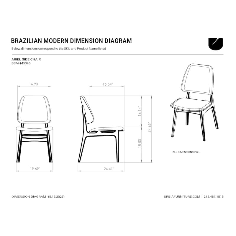 Urbia Ariel Side Chair - Medley Ivory, Nogal