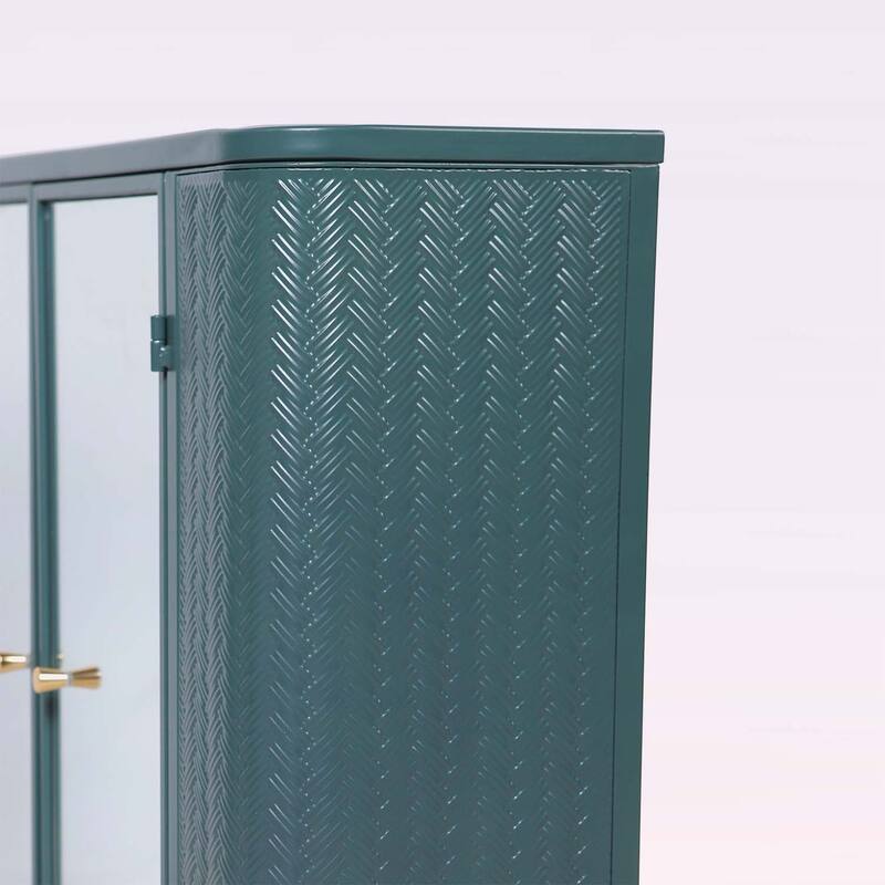Wall-Mounted Bathroom Cabinet with 2 Mirrored Doors,Open Shelf,and Metal Frame for Farmhouse Style Storage