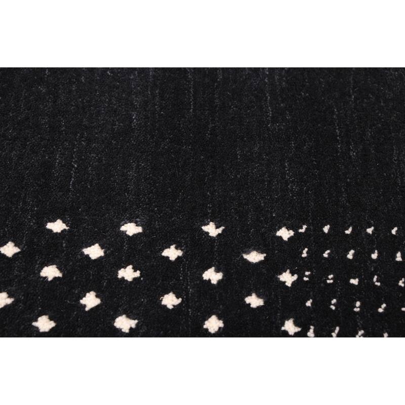 ECARPETGALLERY Hand Loomed Kashkuli Gabbeh Dark Navy Wool Rug - 4'10 x 7'8