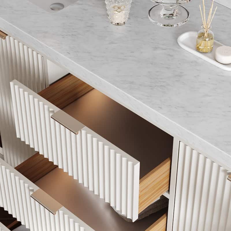 Ariel P73DCWRVO Milan 73" Free Standing Double Basin Vanity Set with