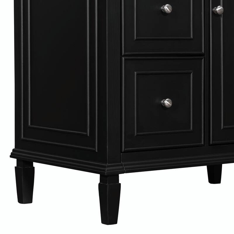 30 Inch Bathroom Vanity with Sink, Modern Vanity Cabinet with One Flip Drawer and Two Storage Drawers