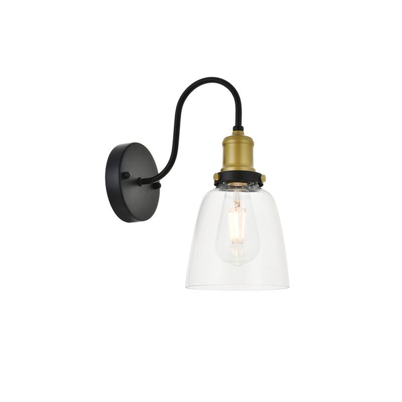Rose 1 light brass and black Wall Sconce
