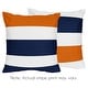 preview thumbnail 1 of 4, Sweet Jojo Designs Blue Orange Stripe Boy Girl Unisex/Gender Neutral 18in. Decorative Accent Throw Pillow Covers Set of 2 Modern