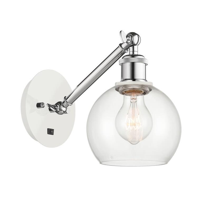 Innovations Lighting 317-1W-12-6 Athens Sconce Athens 12" Tall Wall - White and Polished Chrome / Clear