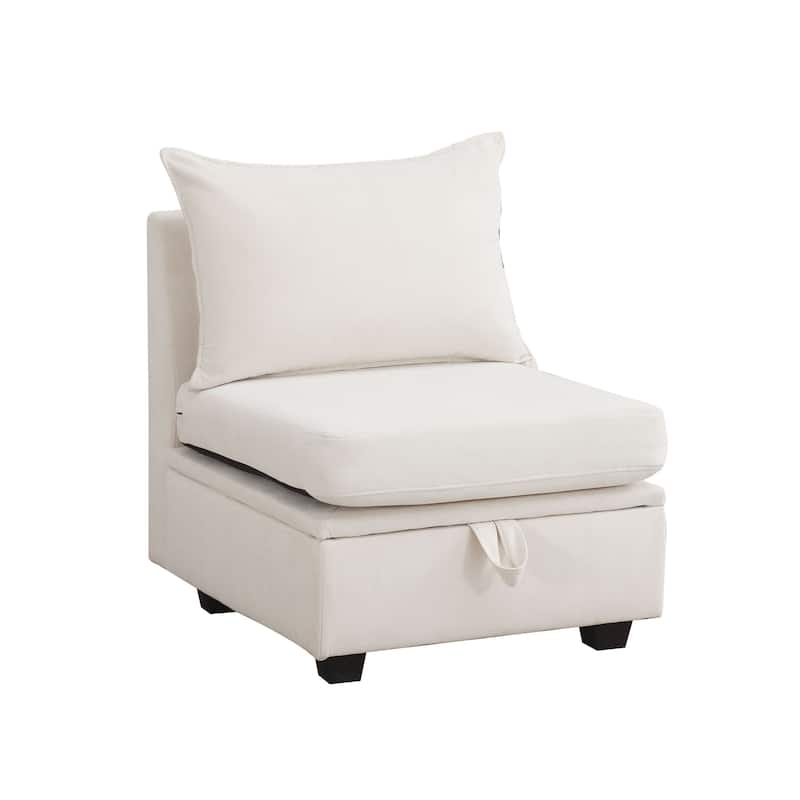 Modern Double Seating Sectional Sofa With Ottoman and Storage Space