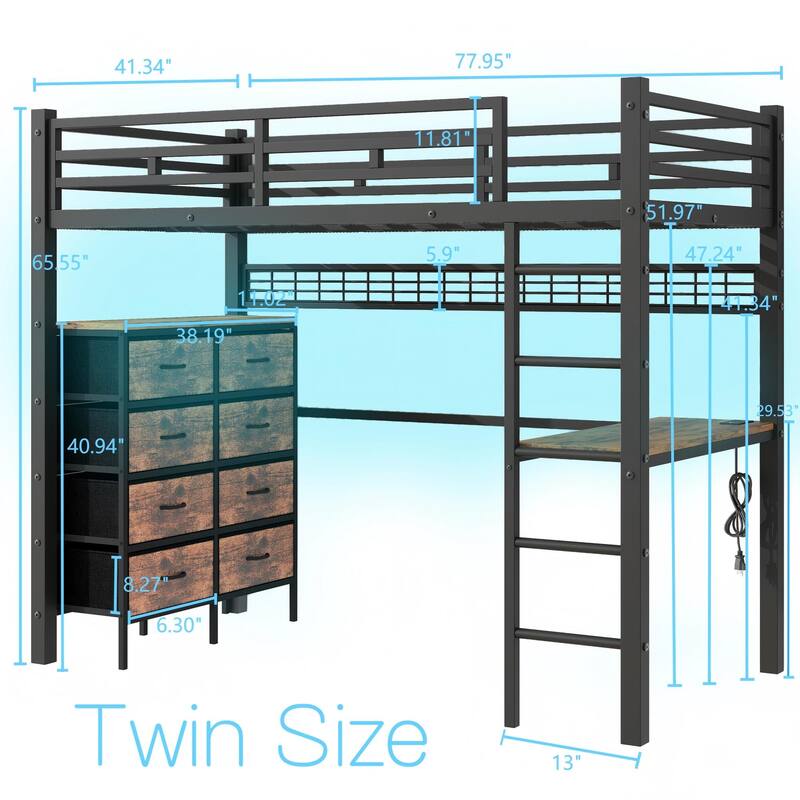 Heavy Metal Bunk Beds with Ladder Kids Bed Frame Twin / Twin XL / Full / Queen Size🏕️
