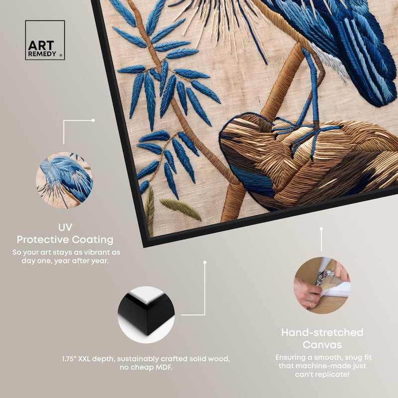 Needlework Heron Canvas by Art Remedy