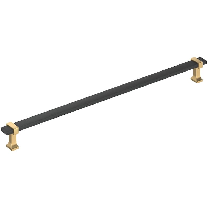 Amerock BP37085 Overton 18" Center to Center Bar Cabinet Pull - Brushed Matte Black / Champagne Bronze