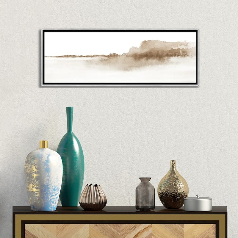 iCanvas "Watercolor Landscape XVI - Panoramic" by Nouveau Prints Framed
