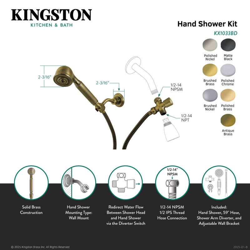 Kingston Brass Restoration Hand Shower Kit
