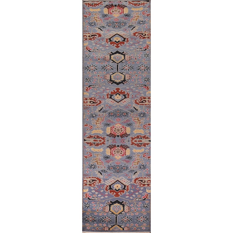 All-Over Kazak Oriental Runner Rug Handmade Traditional Wool Carpet - 2'7"x 11'9"
