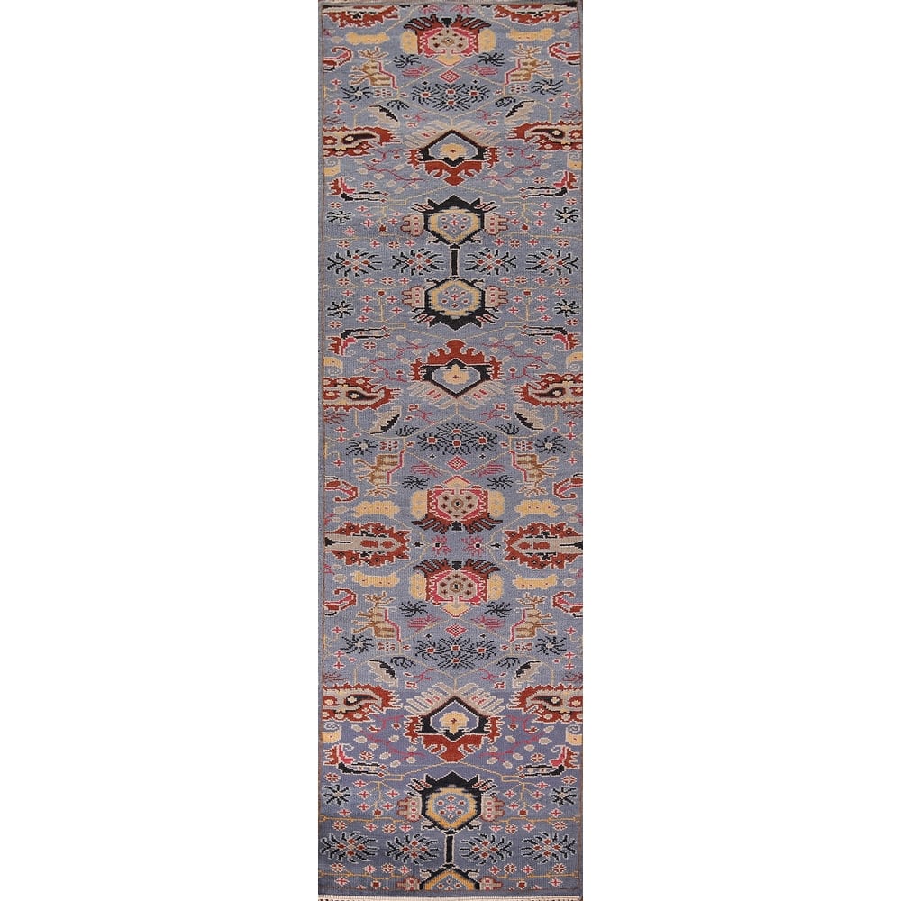 All-Over Kazak Oriental Runner Rug Handmade Traditional Wool Carpet - 2'7"x 11'9"