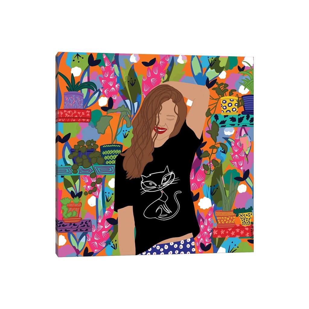 iCanvas "Cat Girl" by BrushBound Canvas Print