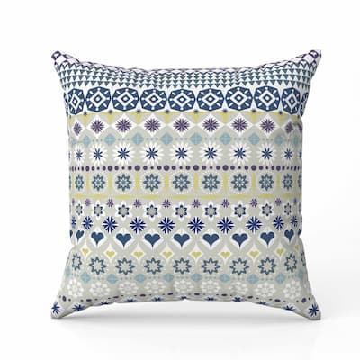 Shape Synergy Faux Suede Reversible Throw Pillow Yellow and Blue