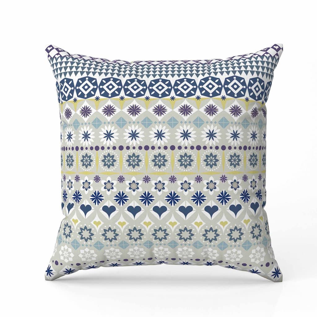 Shape Synergy Faux Suede Reversible Throw Pillow Yellow and Blue