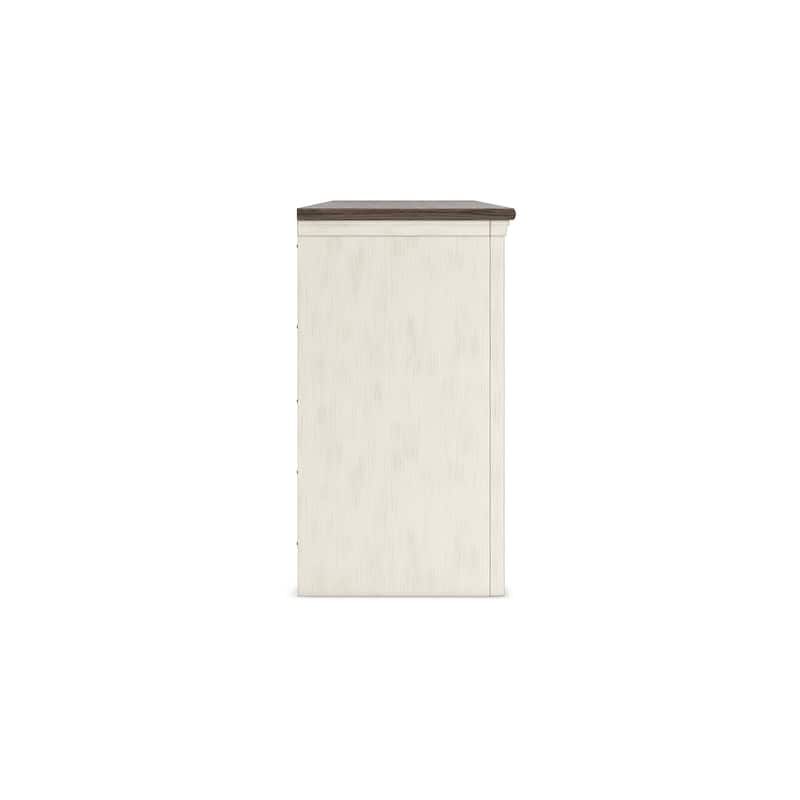 Signature Design by Ashley Bolanburg White/Gray 73" TV Stand for TVs up to 83" - 72.5" W x 20.25" D x 36.13" H