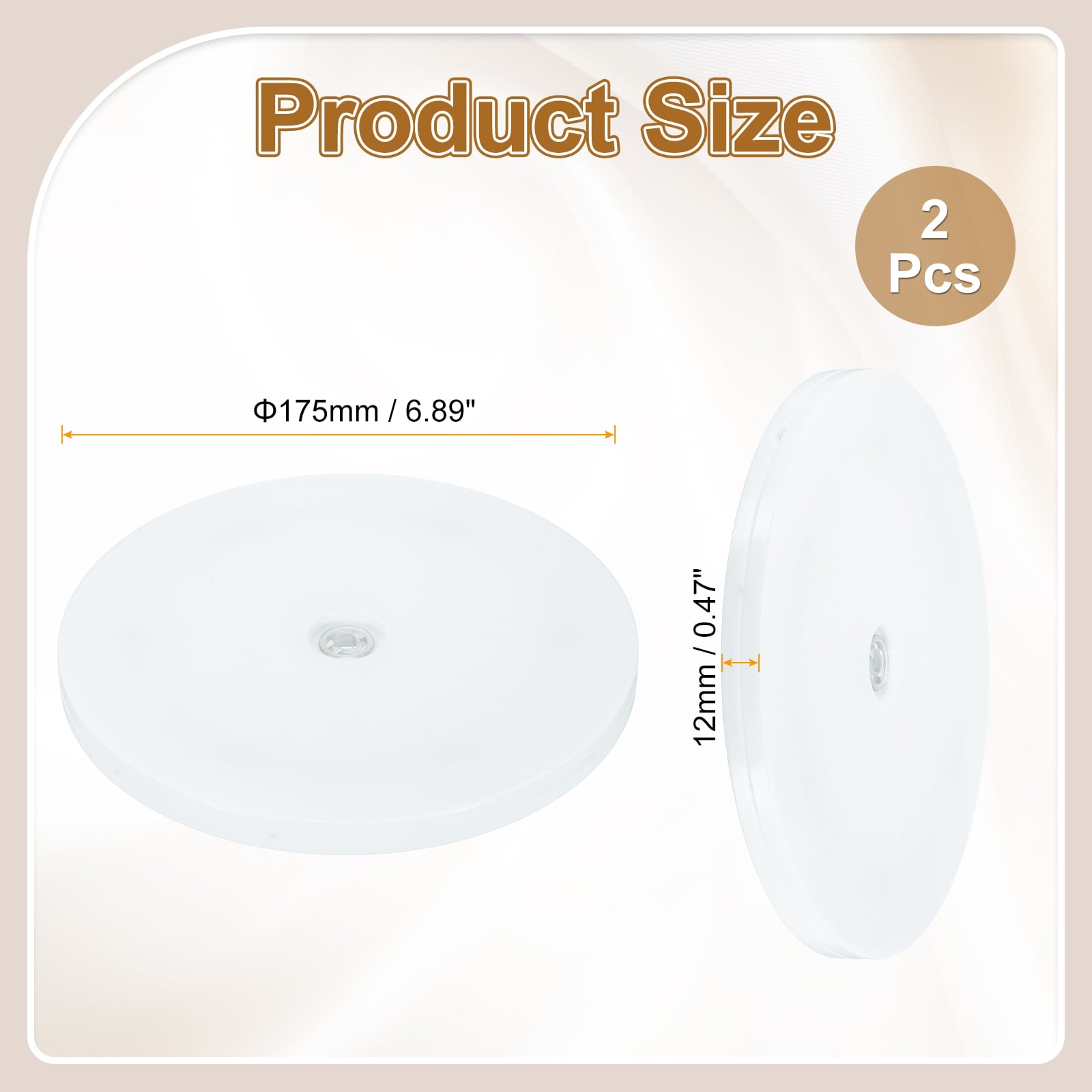 Acrylic Lazy Susan Turntable, Ball Bearing Rotating Tray - White