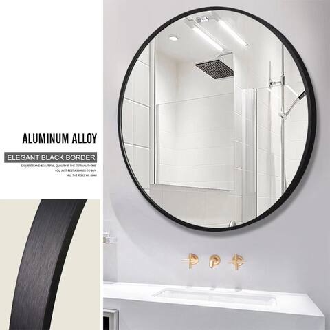 Carson Carrington Salmi Aluminum Alloy Framed Round Mirror