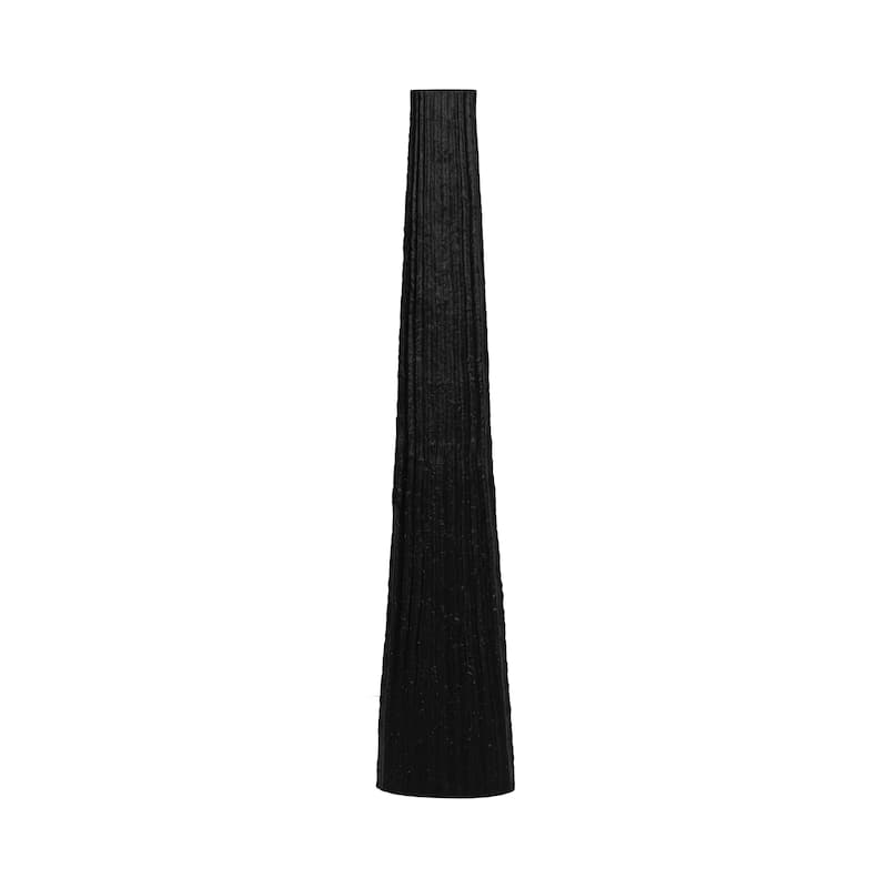 Sagebrook Home Metal, Ribbed Floor Vase, Elegant Accent - Textured Black - 10" x 5" x 48"