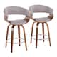 Option Stone Fabric/Walnut/Chrome Metal