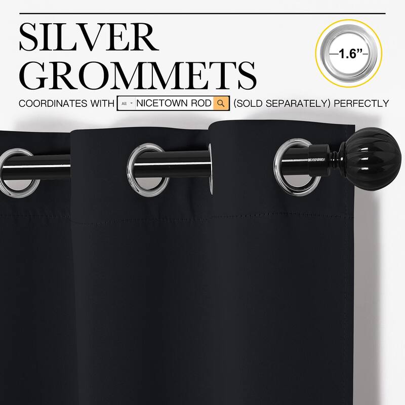 Halloween Blackout Curtain Panels 86 inches Light Reducing Thermal Insulated Solid Grommet Blackout(Set of 2, 55 inches)
