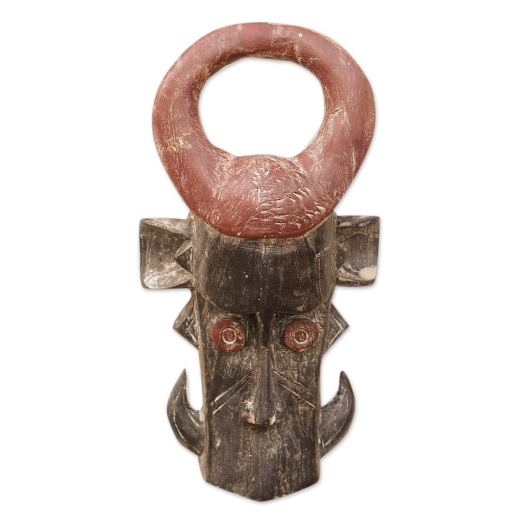 Novica Handmade Alligator Head African Wood Mask