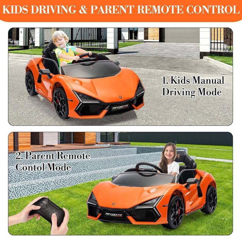 12V Kids Ride on Car Toy, Licensed Lamborghini Revuelto for Kids Best Gift