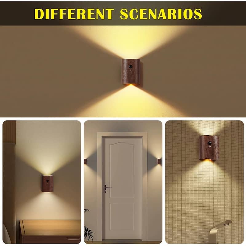 Led stairs night light walnut wall lights plastic motion sensor light