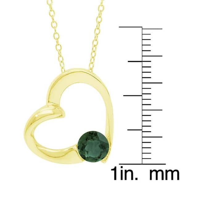 Victoria Townsend Gold over .925 Sterling Silver Green Quartz Open Heart Pendant Necklace