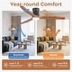 preview thumbnail 2 of 69, Sofucor 52Inch Low Profile Flush Mount Ceiling Fan with LED Light,3‑Blade Quiet Light Combo for Bedroom Kitchen Living Room