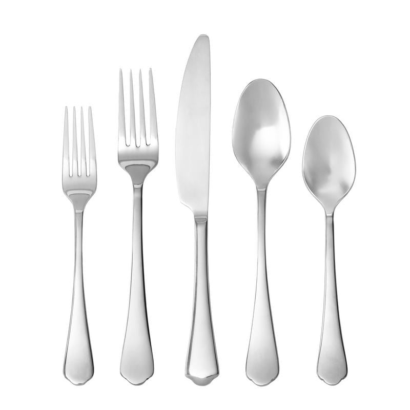 Fortessa Ellsie PVD 18/10 Stainless Steel, 20 Piece Flatware Set (Service for 4), Antiqued Champagne