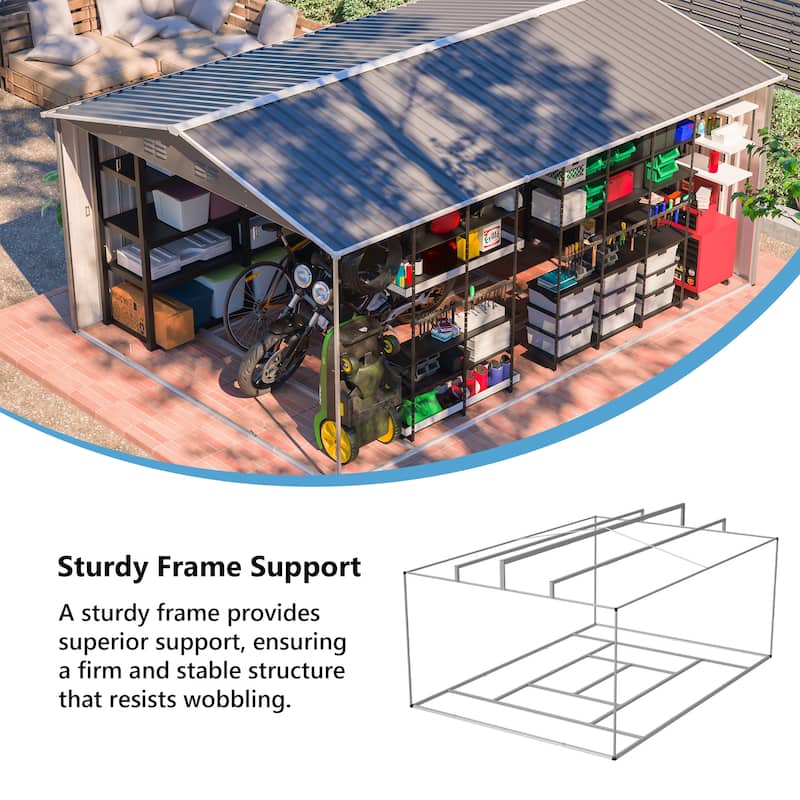 GDFStudio - Lucas All-Weather 6x4 ft Outdoor Storage Shed with Robust Construction and Easy Assembly